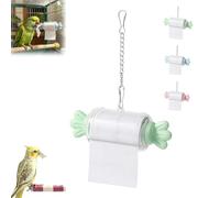 Parrot Rolling Paper Play Toy with Hanging Chain,Bird Paper Roll Toy,Bird Shredding Toys,Interactive Chewing Accessory for Parakeet Cockatiel & Medium Parrot Cage Use (Green)