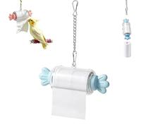 Parrot Rolling Paper Play Toy with Hanging Chain,Candy Shaped Parrot Rolling Paper Cage Toy,Bird Shredding Toys,for Cockatiels, Budgies (Blue)