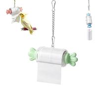 Parrot Rolling Paper Play Toy with Hanging Chain,Candy Shaped Parrot Rolling Paper Cage Toy,Bird Shredding Toys,for Cockatiels, Budgies (Green)