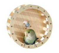Parrot Running Wheel, Parrot Exercise, Wood Interactive, Multiple Purposes, Parakeets Playtime, Intelligence Growth, Accessories, Bird Activity Toy, Fitness, Natural Material, 6.69x2.76 inches