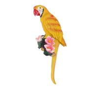 Parrot Sculpture Resin Bird Figurine Décor Suspendu Vibrant pour Le Salon Balcon Garden (Jaune)