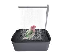 Parrot Shower, Automatic Bird Bath, Quiet Tub with Circulating Faucet, Rechargeable Parakeet Bathing Accessories for Lovebirds, Finches, Budgies, Small Pet Birds and Clear Splash Guard