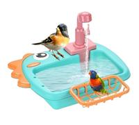 Parrot Shower, Bird Bath, Pet Bathtub, 11.61x9.25x7.48 inch Automatic Faucet Bowl, Interactive Feeding Station for Backyard, Porch, Garden, Deck, Balcony, Indoor, Outdoor Home Use