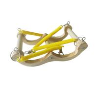 Parrot Swing, Wooden Parrots Spring Swing Toys, Cockatoo Hammock, Bird Foraging Activity, Cockatiel Chewing Game for Budgerigar, Conure, 7.09x4.13x9.06 inches