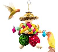 Parrot Toys, Compact Parakeet Chewing Accessory, 4.72x1.97x1.18 inches Colorful Bird Cage Hanging Toys, Safe Bite-Resistant Play Set for Conure, Cockatiel, Budgies & Lovebirds