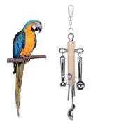 Parrot Toys - Interactive Hanging Pull Spoon Bird Chew Puzzle, Durable Cage Activity Toy Set, Mental Enrichment Accessory for Parrots | Cockatiel Play, African Grey Training, Conure Exercise