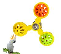 Parrot Toys - Parakeet Rotating Ball For Bird Cage | Pet Training Toys Cage Accessories | Natural Wood Construction, Rotating Balls & Bell, For Cockatiel Conure Macaw Exercise Play Cockatoo Enrichment