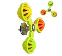 Parrot Toys - Rotating Windmill Bell Ball | Interactive Cockatiel Cage Toy | Sensory Enrichment Entertainment Exercise For Parrots Cockatoo Boredom Relief Play Pet Owners Home Aviary Training Activity