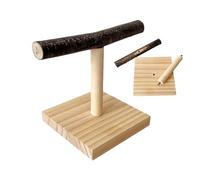 Parrot Training T Stand - Wooden Cockatiel Perch, Tabletop Parrot Perch, Bird Play Stands, Tabletop Parrot Perch, Bird Playstand Portable Training Playground, Bird Cage Toys for Small Cockatiels