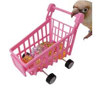 Parrot Trick Toy | Bird Tabletop Toy | Bird Training Shopping Cart | Conure Play Trolley N| Parrot Intelligence Training Toy | Bird Trick Toy for Conures | Interactive Shopping Cart Toy for Birds