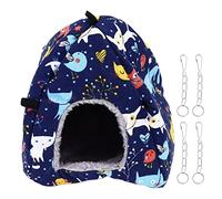 Parrot Warm Hanging Nest, Bird Plush Tent with Hooks, Thickened Thermal Hideaway Hut for Parrots Hamsters Squirrels, Space Saving Cozy Nest for Small Pets in Cages Or Travel