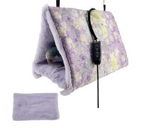 Parrot Warm Nest, Winter Heating Cockatiel House, Removeable Heating Pad, Plush Bird Sleeping Nest with Removable USB Warmer Pads for Cockatiels and Budgies, 25x16x22cm