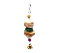 Parrots Chewing Toys, Hangable Parakeet Bite Supplies, Compact Bird Cage Accessories, Colorful Natural Wood Design, Ideal for Cockatiels, Conures, Love Birds, and Finches
