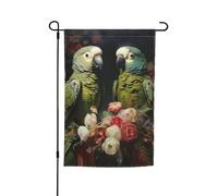 Parrots Drapeau de Jardin Imprimé Perroquet d'Olive Drapeau de Jardin Extérieur Dernière Intervention Décoration de Patio pour Patio Porche Drapeau de Pelouse