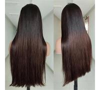 Parrucca Da Donna Dritta Con Pizzo Frontale Trasparente HD, Senza Colla, Per Feste Quotidiane