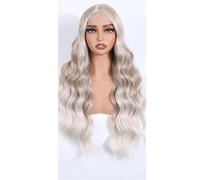 Parrucca Da Donna In Pizzo Con Onde Profonde, 28 Pollici, Sintetica, Casual, Per Cosplay, Con Parte Frontale In Pizzo E Mèches.