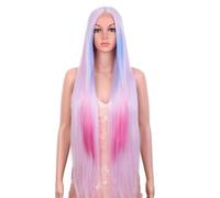 Parrucca Da Donna Lunga E Dritta In Pizzo Sintetico Con Mèches Frontali In Pizzo Per Cosplay, Per Uso Quotidiano