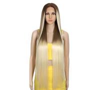 Parrucca Da Donna Lunga E Dritta In Pizzo Sintetico Con Mèches Frontali In Pizzo Per Cosplay, Per Uso Quotidiano