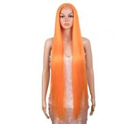 Parrucca Da Donna Lunga E Dritta In Pizzo Sintetico Con Mèches Frontali In Pizzo Per Cosplay, Per Uso Quotidiano