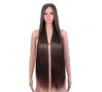 Parrucca Da Donna Lunga E Dritta In Pizzo Sintetico Con Mèches Frontali In Pizzo Per Cosplay, Per Uso Quotidiano