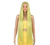 Parrucca Da Donna Lunga E Dritta In Pizzo Sintetico Con Mèches Frontali In Pizzo Per Cosplay, Per Uso Quotidiano