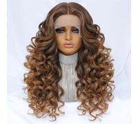 Parrucca Sintetica Frontale In Pizzo Riccia Da Donna 13X4, Senza Colla, Per Uso Quotidiano E Cosplay
