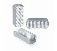 PARSA Beauty Brosse à ongles pour les mains double face Brosse a ongle- Nail Brush en kit (3 pièces Gris) - Brosse ongles pour salle de bain, WC, lavabo, atelier