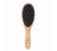 PARSA Beauty Eco brosse cheveux en bois ovale grande - Pour tous les types et longueurs de cheveux, Brosse à cheveux en bois naturel avec picots en plastique pour masser le cuir chevelu