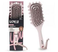 PARSA Beauty LOV.U Brosse à boucler avec spirales pour des boucles définies, coiffage doux, idéale pour les cheveux bouclés, rose