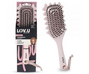 PARSA Beauty LOV.U Brosse à boucler avec spirales pour des boucles définies, coiffage doux, idéale pour les cheveux bouclés, rose