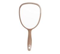 PARSA BEAUTY miroir a main ovale 14,5 x 11,5 cm (Champagne) - Miroir salle de bain avec poignée au design ergonomique - Miroir pratique pour coiffure et soins du visage