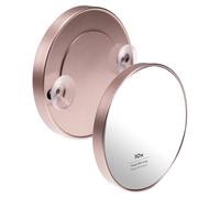 PARSA BEAUTY Miroir salle de bain avec ventouses (Champagne) - Miroir rond avec grossissement 10x - Miroir grossissant moderne facile à installer