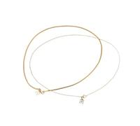 PARSA BEAUTY SIGNATURE Ensemble de 2 colliers en acier inoxydable plaqué or 18 carats avec chaîne serpent et œillet