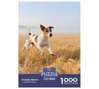 Parson Russell Terrier Puzzle 1000 Pièces Chien de Compagnie - Carte D’Europe Puzzle, Concentration & Déco Murale, Pièces Robustes, 38x26cm/1000pcs