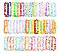 PARSUP Lot de 50 décorations de fête hawaïennes, 50 styles de collier hawaïen en vrac pour fête hawaïenne tropicale à thème plage, bar de nuit, Luau, Aloha, vacances à la plage, PARSUP-XWYHH50PCS