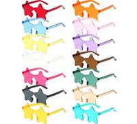 PARSUP Lunettes de soleil étoile sans cadre, étoile, couleur bonbon transparent, teintées, accessoires studio préférés pour les célibataires, boîte d'avion bien emballée Taille unique