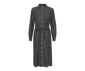 Part Two, Femme, Robes, Noir, Taille: 42 FR Robe en Denim Noir avec Col Chemise