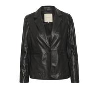 Part Two - Veste en cuir noir avec col - Femme - Vestes - Noir - Taille: 36 FR