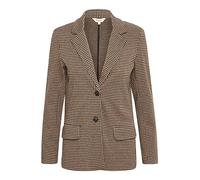 Part Two Women's Blazer Single Breasted Notch Lapel Checked Fabric Pockets