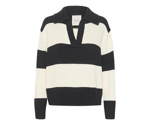 Part Two Women's Pullover V-Notch Neck Johnny Collar Casual Fit Rib Knit