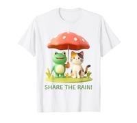 Partagez la Pluie! Grenouille et Chat à Trois Poils T-Shirt