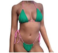Parte Arriba Bikini Mujer Swimsuit Women Bikini Mujer de Playa Traje de baño piezas Traje baño sólido Trajes Conjunto Tankinis BañAdores Natacion Moda Verano 2026 (Green, M)