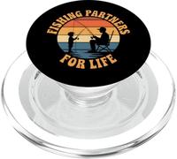 Partenaires de pêche pour la Vie Père Fils rétro Coucher de Soleil pêcheur PopSockets PopGrip pour MagSafe