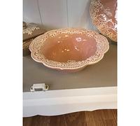 Partenope pea5025 Vase Centre de table, rose, Céramique, 21 cm