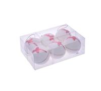 PARTENOPE SRL DEC.5 Lot de 6 Boules Rouges 9 cm 40722304, comme Photo, Unique