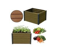 Parterre Surélevé, Jardinière, Bordure De Jardin, Coupe-Bordure, Palissade, Bordure De Jardin Imitation Bois 62 X 76 X 46 Cm Braun Multicolore