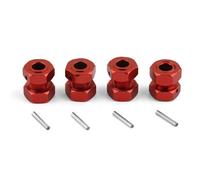Parti RC Pour Arrma 6S Pour Kraton Pour Typhon Pour Outcast 1/7 Adaptateur De Moyeu Hexagonal Roue Métallique 17 Mm Pièces Mise À Niveau Pour Voitures Radiocommandées(Red)