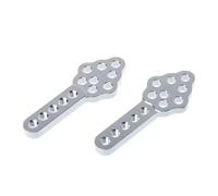 Parti RC Pour Axial Pour SCX10 90046 D90 D110 2 Pièces Support D'amortisseur Métallique Réglable En Hauteur Et En Angle Voiture À Chenilles RC(Silver)