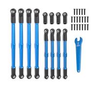 Parti RC Pour Traxxas Pour Summit Pour Revo E-2.0 1/10 Biellettes Poussée Et Tendeur Métalliques 5319X 5338R Voiture Télécommandée Pièces Accessoires Mise À Niveau(Blue)