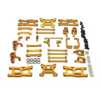 Parti RC Pour Wltoys 144016 144018 1/14 Support Moyeu Direction Métal Pour Kit Tour D'amortisseur Biellette Bras Oscillant Voiture Télécommandée Accessoires Mise Niveau(Yellow)